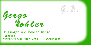 gergo mohler business card